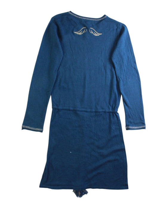 A Blue Long Sleeve Dresses from Excuse My French in size 6T for girl. (Back View)