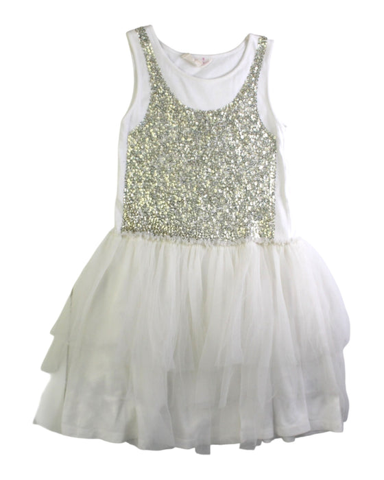 A White Sleeveless Dresses from Tutu Du Monde in size 6T for girl. (Front View)
