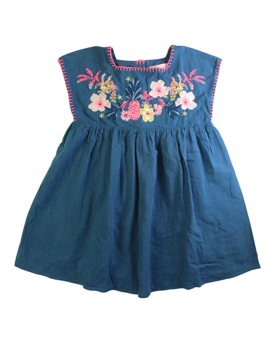 A Blue Sleeveless Dresses from Louise Misha in size 6T for girl. (Front View)