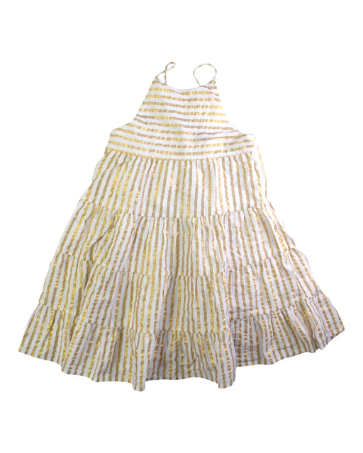 A Yellow Sleeveless Dresses from Velveteen in size 6T for girl. (Front View)