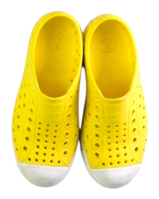 A Yellow Sneakers from Native Shoes in size 6T for neutral. (Back View)