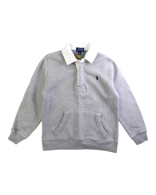 A Grey Buttoned Sweatshirts from Polo Ralph Lauren in size 5T for boy. (Front View)