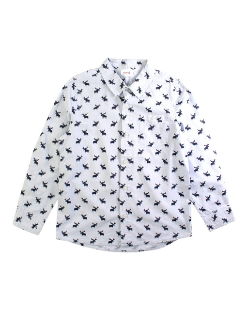 A White Long Sleeve Shirts from Seed in size 7Y for boy. (Front View)