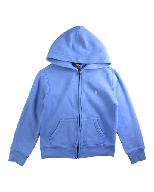 A Blue Zippered Sweatshirts from Polo Ralph Lauren in size 7Y for boy. (Front View)
