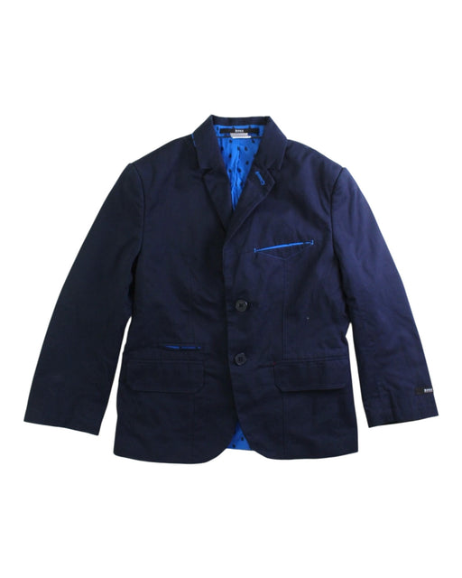 A Navy Blazers from Boss in size 6T for boy. (Front View)