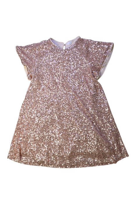 A Gold Sleeveless Dresses from Vertbaudet in size 7Y for girl. (Front View)
