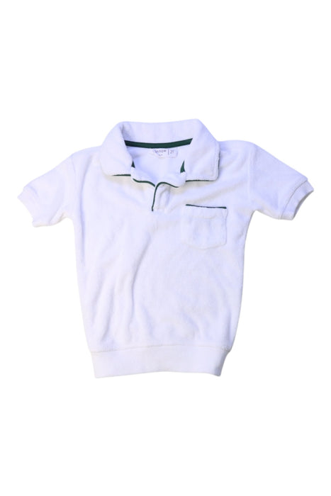 A White Short Sleeve Polos from Minnow in size 2T for boy. (Front View)