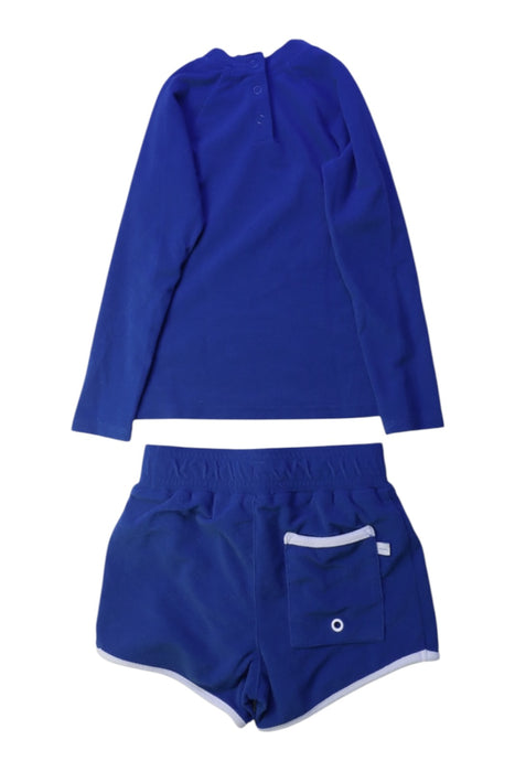 A Blue Swim Sets from Minnow in size 3T for boy. (Back View)