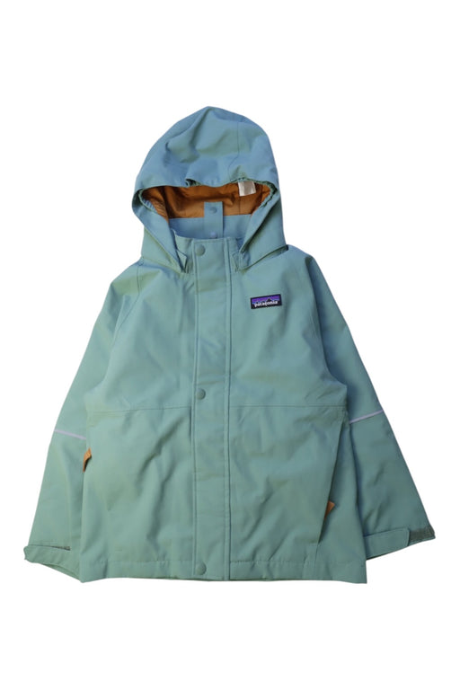 A Blue Rain Jackets from Patagonia in size 4T for boy. (Front View)