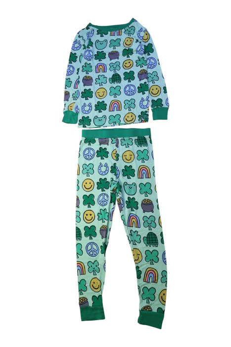 A Green Pyjama Sets from Little Sleepies in size 4T for boy. (Front View)