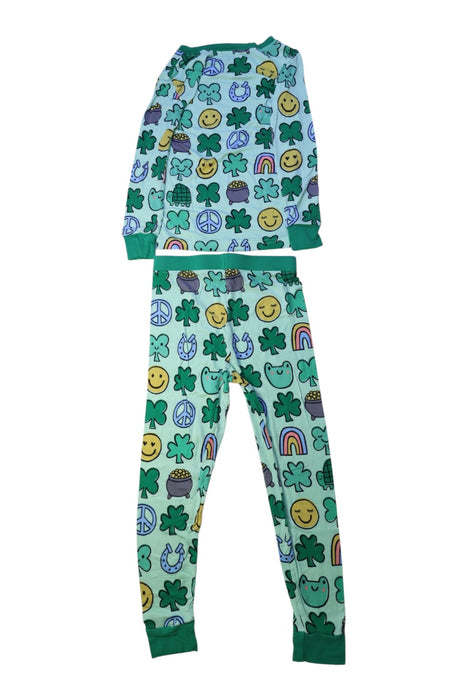 A Green Pyjama Sets from Little Sleepies in size 4T for boy. (Back View)