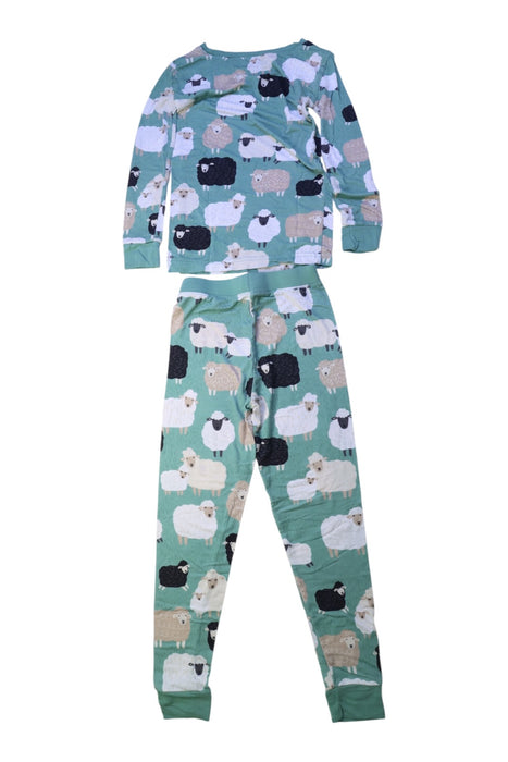 A Green Pyjama Sets from Little Sleepies in size 4T for boy. (Back View)