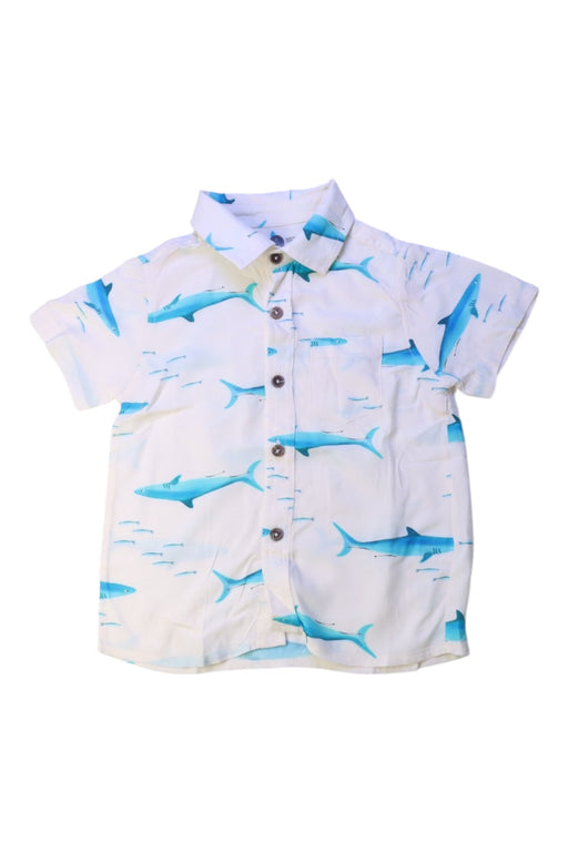 A White Short Sleeve Shirts from Pepita & Me in size 4T for boy. (Front View)