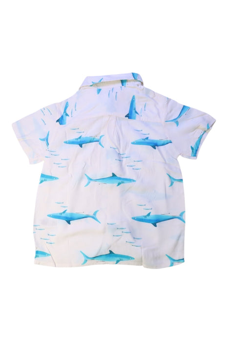 A White Short Sleeve Shirts from Pepita & Me in size 4T for boy. (Back View)