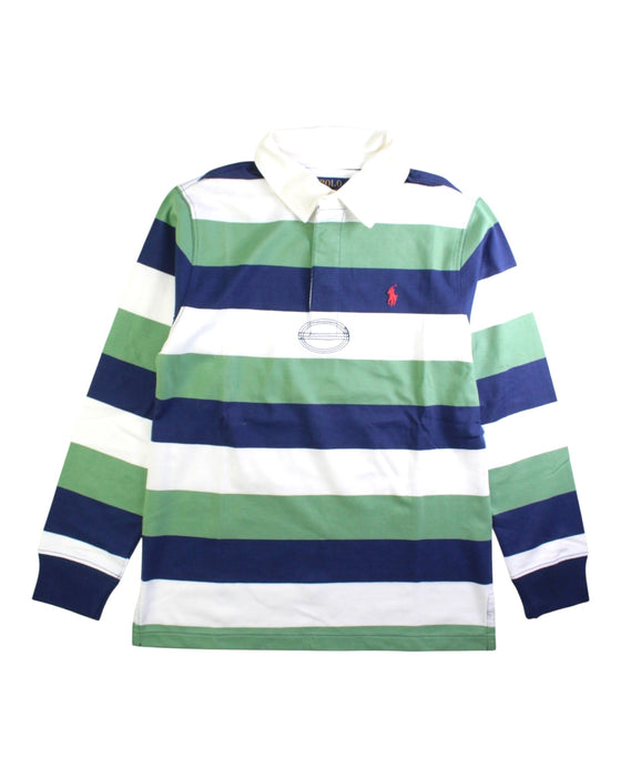 A Green Long Sleeve Polos from Polo Ralph Lauren in size 10Y for boy. (Front View)