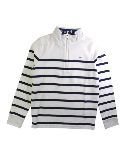 A White Zippered Sweatshirts from Vineyard Vines in size 8Y for boy. (Front View)