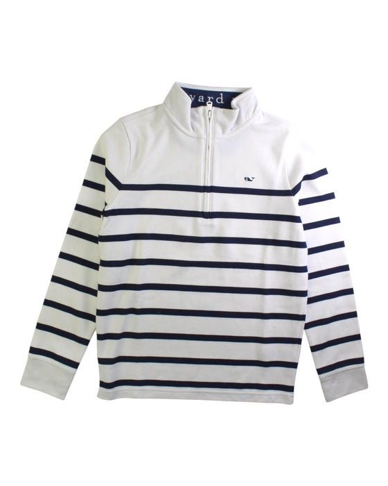A White Zippered Sweatshirts from Vineyard Vines in size 8Y for boy. (Front View)
