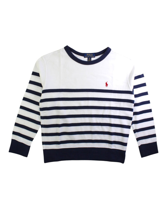 A White Long Sleeve Tops from Polo Ralph Lauren in size 8Y for boy. (Front View)