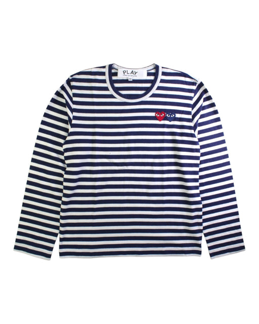 A Navy Long Sleeve T Shirts from Comme des Garcons in size 10Y for neutral. (Front View)
