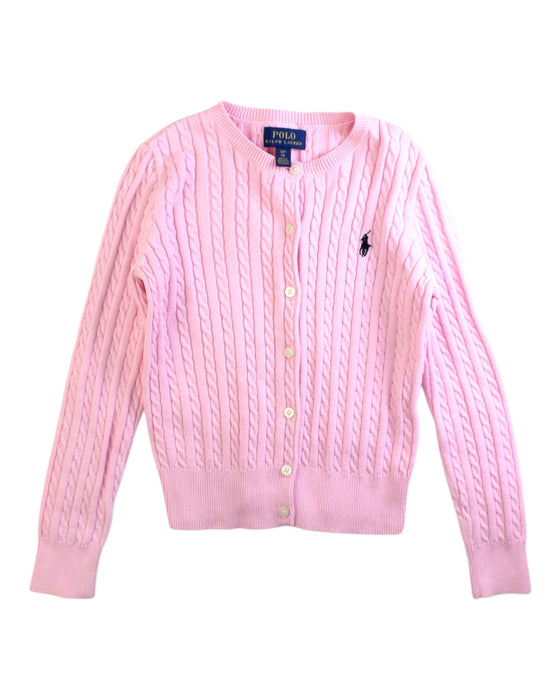 A Pink Cardigans from Polo Ralph Lauren in size 7Y for girl. (Front View)