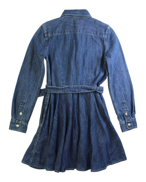 A Blue Long Sleeve Dresses from Polo Ralph Lauren in size 7Y for girl. (Back View)