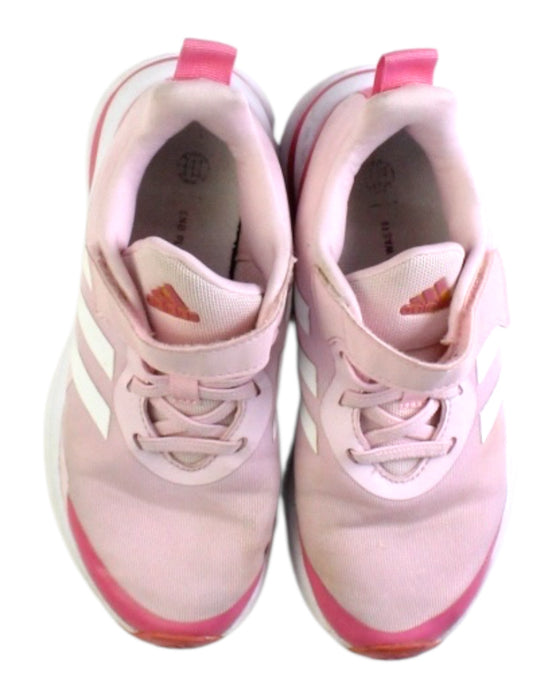 A Pink Sneakers from Adidas in size 7Y for girl. (Back View)