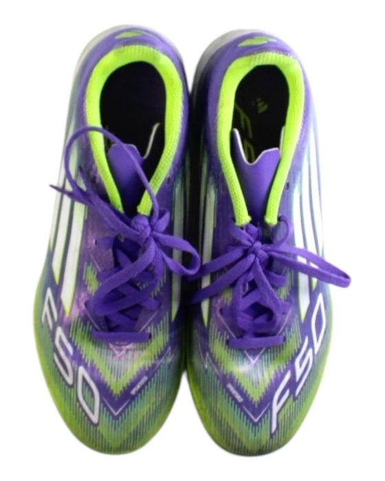 A Purple Cleats/Soccer Shoes from Adidas in size 12Y for neutral. (Back View)