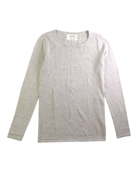 A Grey Long Sleeve Tops from Excuse My French in size 10Y for girl. (Front View)