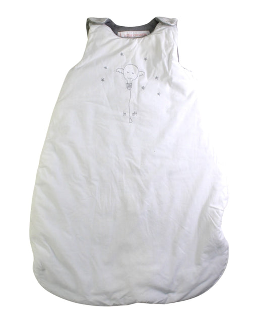 A White Sleepsacs from Little Crevette in size 0-3M for neutral. (Front View)