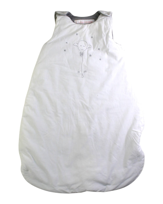 A White Sleepsacs from Little Crevette in size 0-3M for neutral. (Front View)