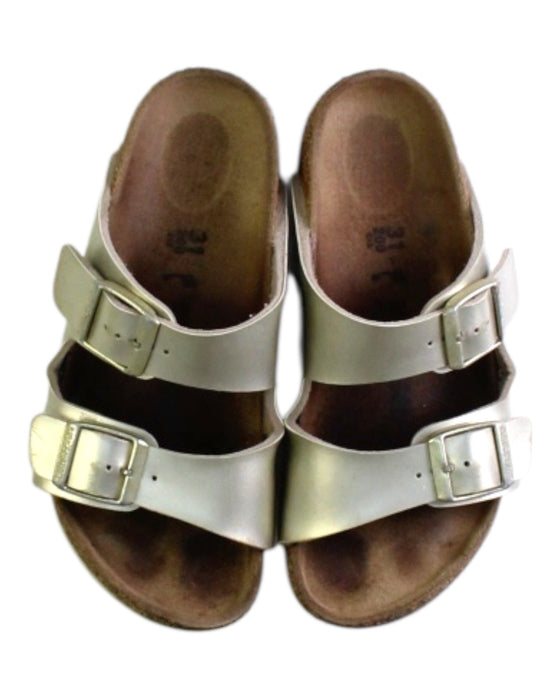 A Metallic Sandals from Birkenstock in size 6T for girl. (Back View)