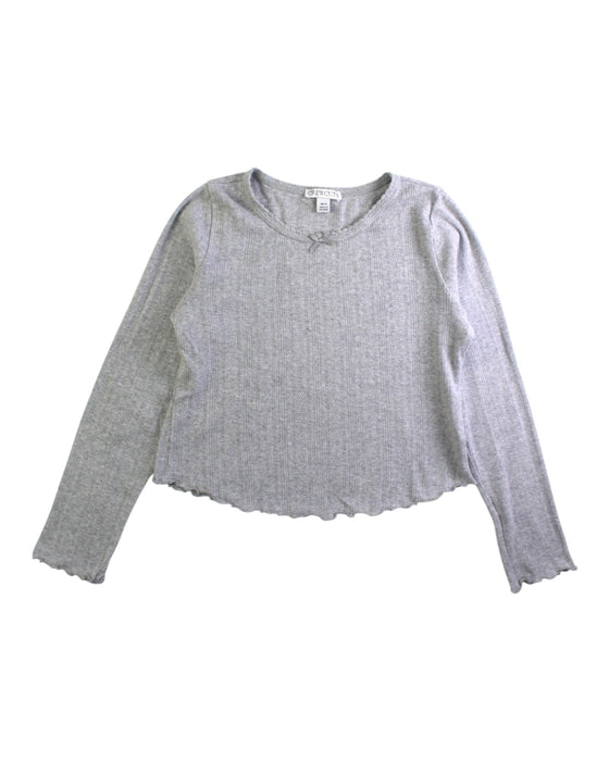 A Grey Long Sleeve Tops from Crewcuts in size 6T for girl. (Front View)