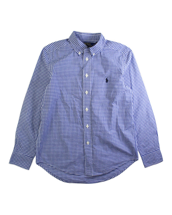 A Blue Long Sleeve Shirts from Polo Ralph Lauren in size 10Y for boy. (Front View)