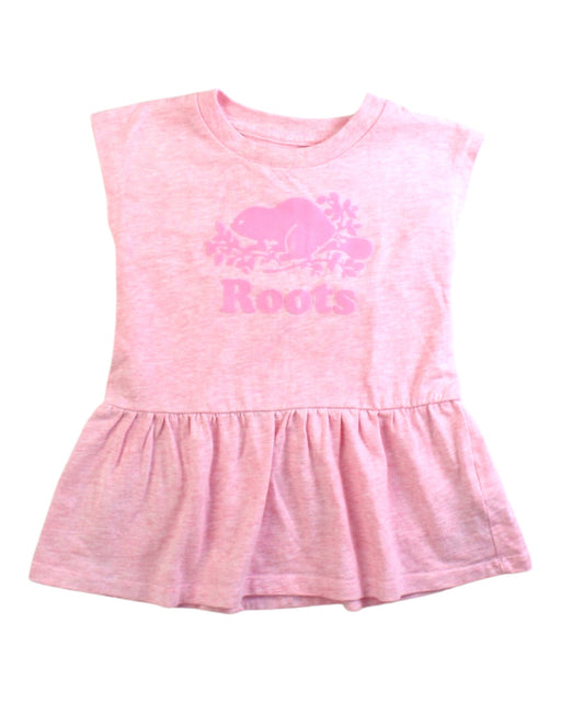 A Pink Short Sleeve Dresses from Roots in size 6-12M for girl. (Front View)