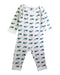 A White Long Sleeve Rompers from Petit Bateau in size 6-12M for boy. (Front View)