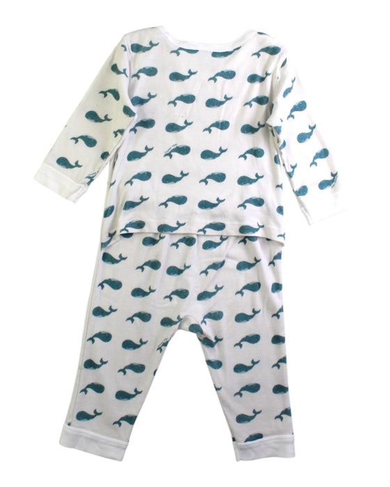 A White Long Sleeve Rompers from Petit Bateau in size 6-12M for boy. (Back View)