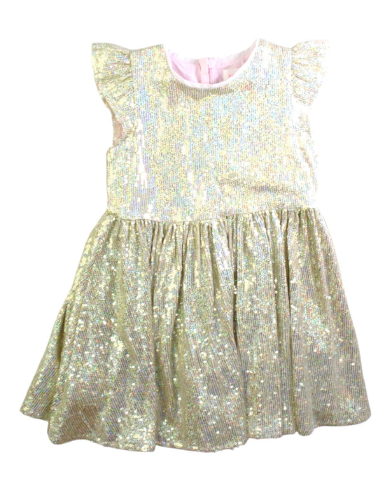 A Metallic Sleeveless Dresses from Seed in size 5T for girl. (Front View)