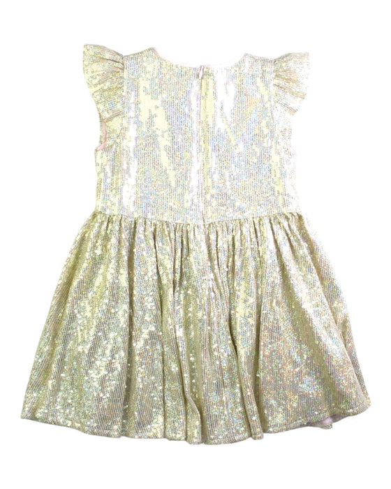 A Metallic Sleeveless Dresses from Seed in size 5T for girl. (Back View)