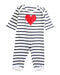 A Navy Long Sleeve Rompers from Petit Bateau in size 6-12M for boy. (Front View)