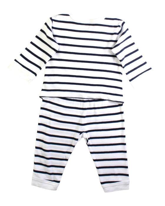 A Navy Long Sleeve Rompers from Petit Bateau in size 6-12M for boy. (Back View)