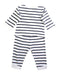 A Navy Long Sleeve Rompers from Petit Bateau in size 6-12M for boy. (Back View)