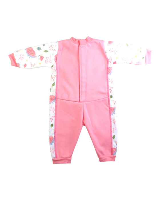 A Pink Wetsuits from Splash About in size 6-12M for girl. (Back View)