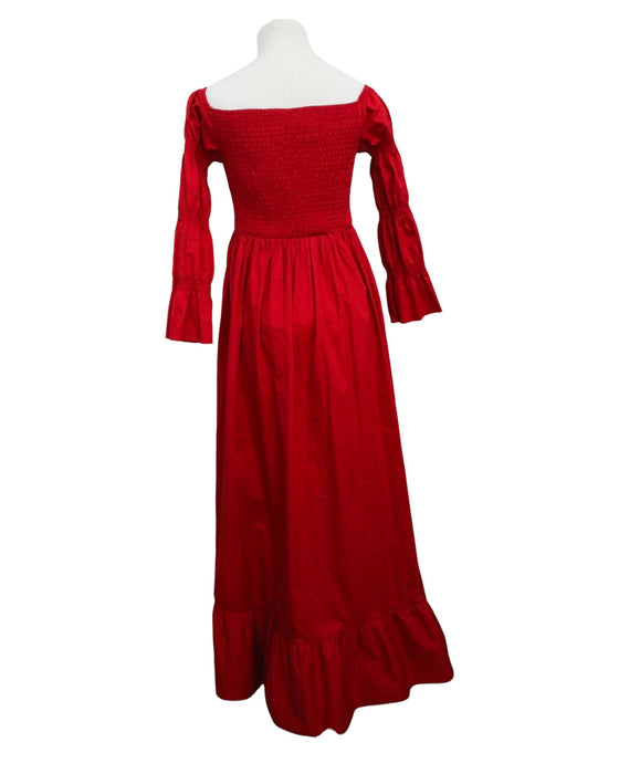 A Red Long Sleeve Dresses from Sisland in size Maternity-S for maternity. (Back View)