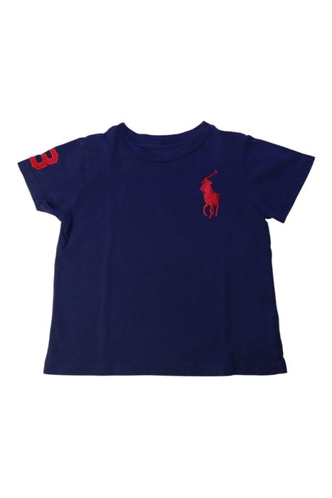 A Navy Short Sleeve T Shirts from Polo Ralph Lauren in size 2T for boy. (Front View)