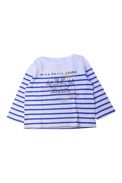 A White Long Sleeve T Shirts from Petit Bateau in size 3T for boy. (Front View)