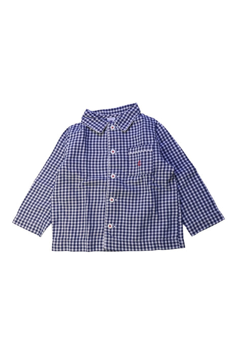 A Blue Long Sleeve Shirts from Petit Bateau in size 3T for boy. (Front View)