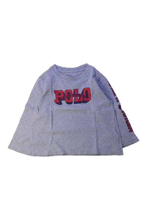 A Grey Long Sleeve T Shirts from Polo Ralph Lauren in size 2T for boy. (Front View)