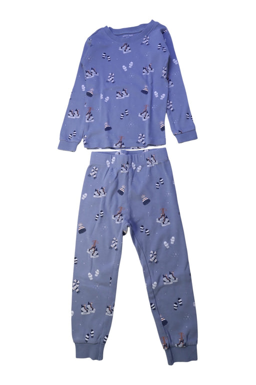 A Blue Pyjama Sets from Petit Lem in size 3T for boy. (Front View)