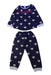 A Navy Pyjama Sets from Petit Bateau in size 3T for girl. (Front View)