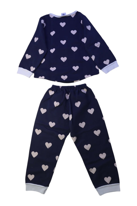 A Navy Pyjama Sets from Petit Bateau in size 3T for girl. (Back View)